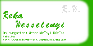 reka wesselenyi business card